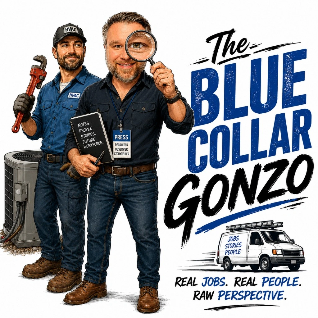 The Blue Collar Gonzo logo — Real Jobs. Real People. Raw Perspective.